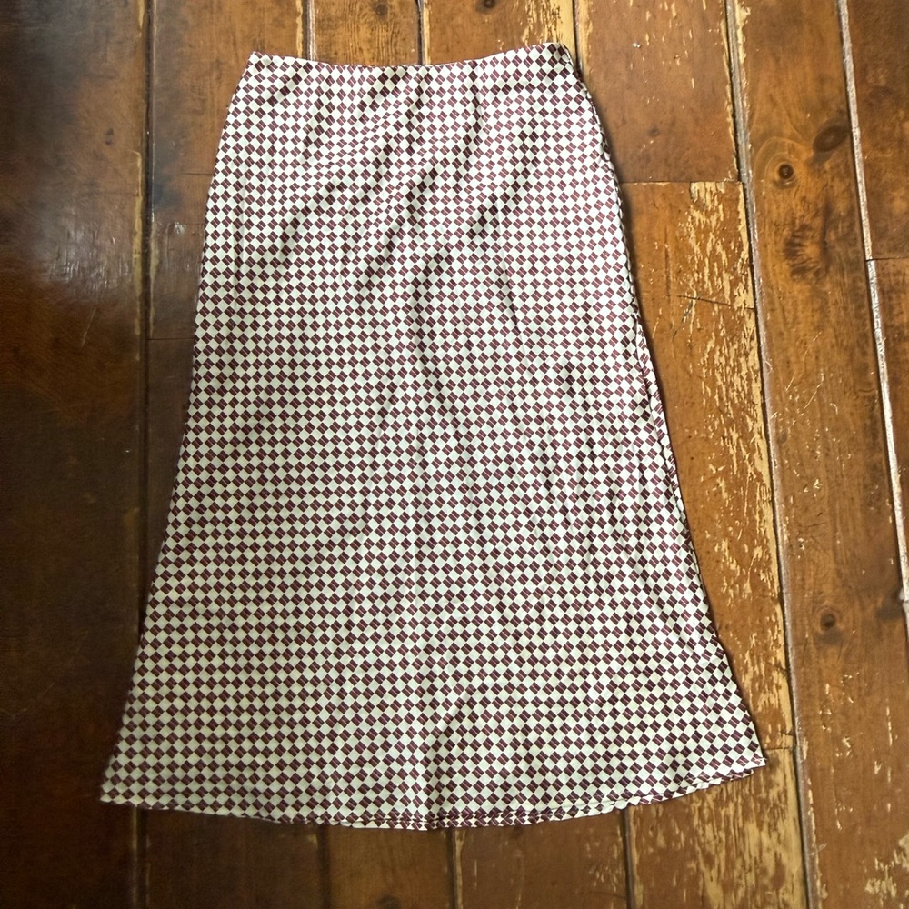 Abercrombie & Fitch Brown and White A-Line Skirt